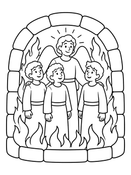 Free printable Angel In The Fiery Furnace coloring page