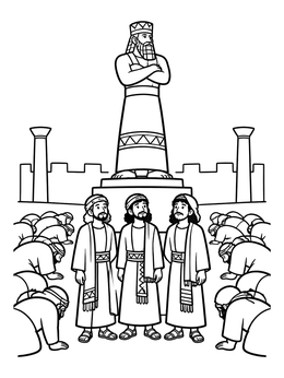 Free printable Three Faithful Men Refusing To Bow coloring page