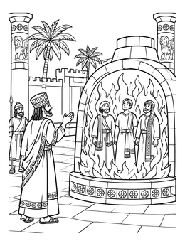 Free printable Three Men In The Fiery Furnace coloring page