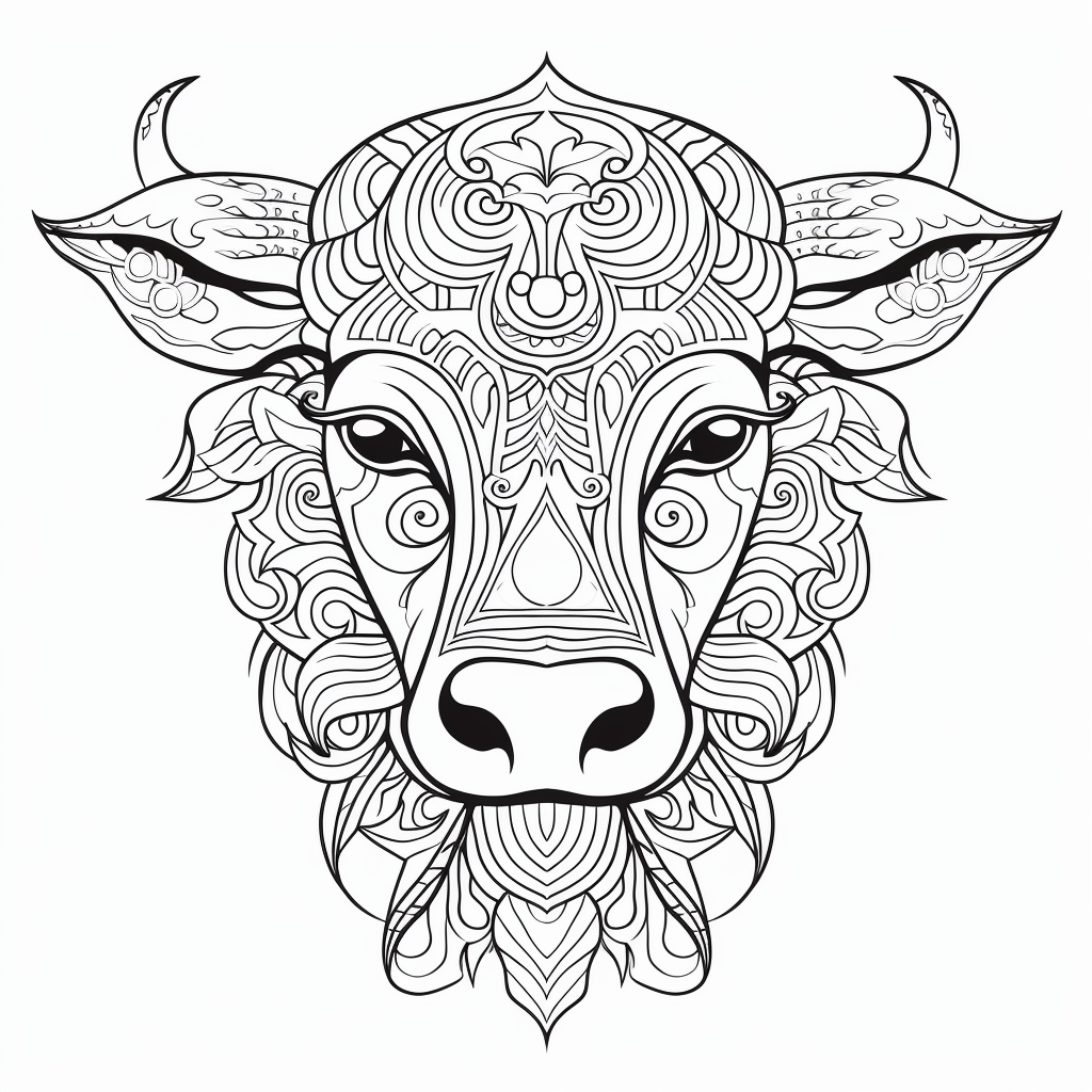 Mesmerizing Cow Mandala To Color - Coloring Page