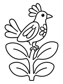 Free printable Mexican Folk Art Otomi Bird coloring page