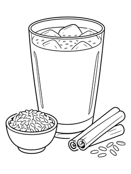 Free printable Iced Horchata With Rice And Cinnamon coloring page