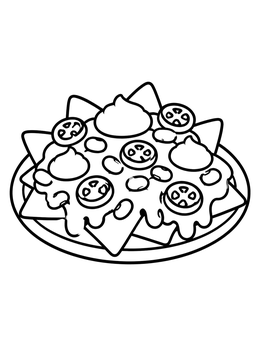 Free printable Plate Of Loaded Cheesy Nachos coloring page