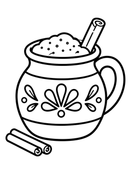 Free printable Mexican Hot Chocolate In Clay Mug coloring page