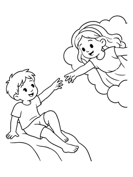 Free printable Cute Creation Of Adam Scene coloring page