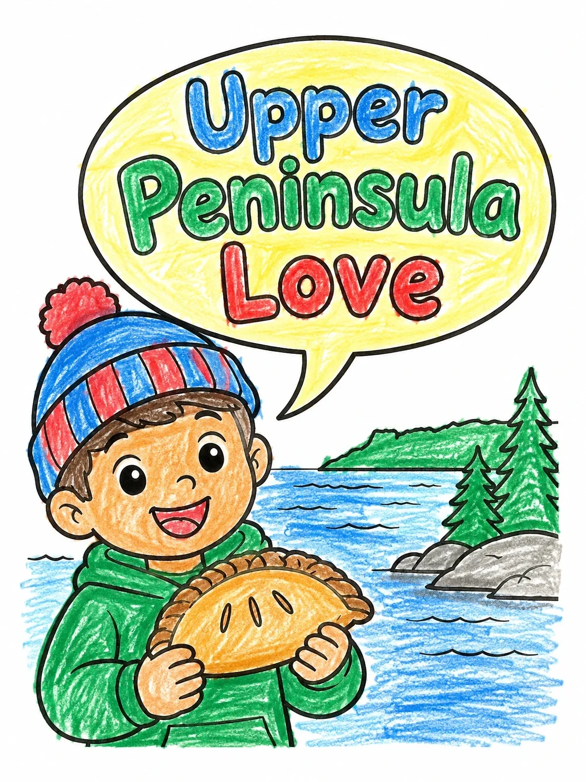 Colored example of the Upper Peninsula Pasty Treat coloring page