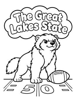 Free printable Michigan Wolverine Mascot On Football Field coloring page