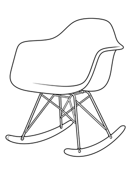 Free printable Mid Century Modern Rocking Chair coloring page
