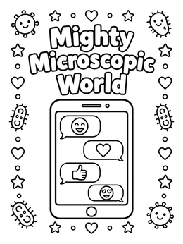 Free printable Mighty Microscopic World Cell Phone Chat coloring page