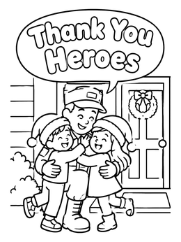 Free printable Soldier Welcome Home For Christmas coloring page