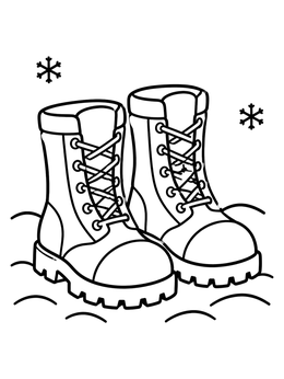 Free printable Winter Combat Boots In Snow coloring page