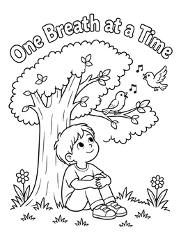 Free printable Boy Listening To Singing Birds coloring page