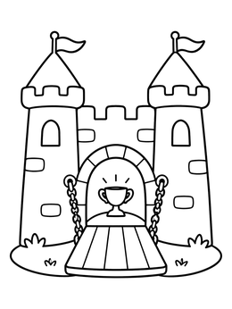 Free printable Miniature Golf Castle Obstacle coloring page