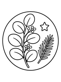 Free printable Minimalist Eucalyptus And Pine Sprig coloring page
