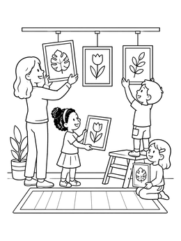 Free printable Family Hanging Botanical Art Prints coloring page