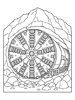 Free printable Giant Tunnel Boring Machine coloring page