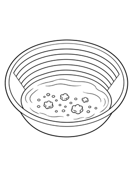 Free printable Gold Pan With Water And Nuggets coloring page