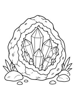 Free printable Sparkling Crystal Geode Stone coloring page