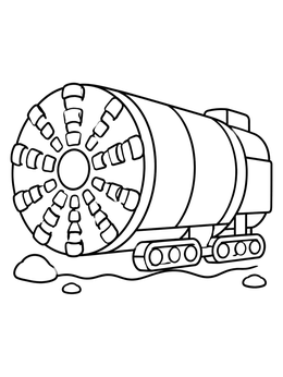 Free printable Tunnel Boring Machine coloring page