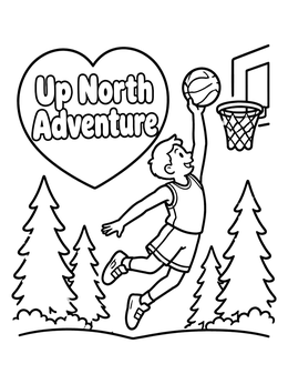 Free printable Basketball Fun In The North Woods coloring page