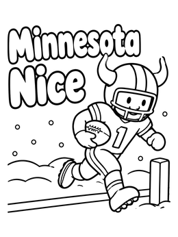 Free printable Minnesota Nice Football Player coloring page