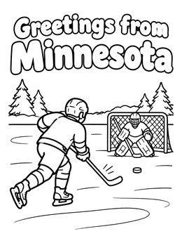 Free printable Minnesota Pond Hockey Action coloring page
