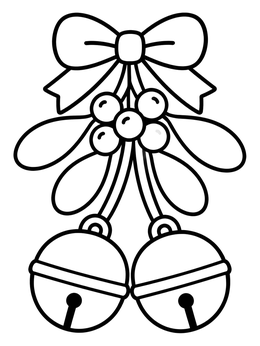 Free printable Mistletoe Bunch With Holiday Bells coloring page