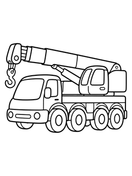 Free printable Mobile Crane Truck With Hook coloring page