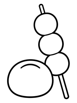 Free printable Dango Skewer And Rice Cake coloring page