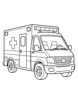 Free printable Modern Emergency Ambulance Vehicle coloring page