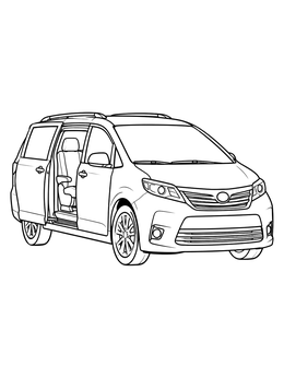 Free printable Modern Family Minivan With Open Door coloring page