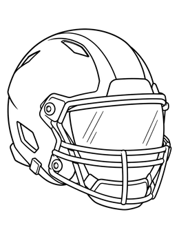 Free printable Modern Football Helmet With Visor coloring page