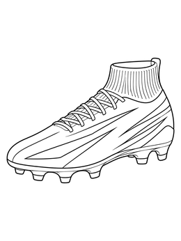 Free printable Modern High Top Soccer Cleat coloring page