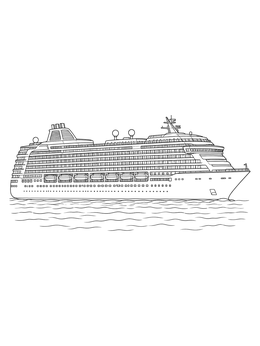 Free printable Modern Ocean Cruise Ship coloring page