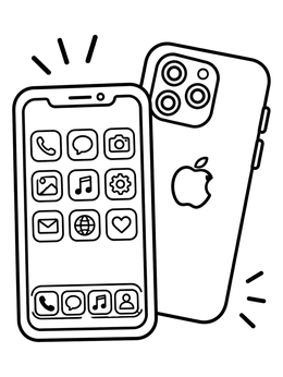 Free printable Modern Smartphone Front And Back coloring page