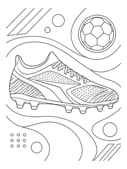 Free printable Modern Soccer Cleat With Ball coloring page