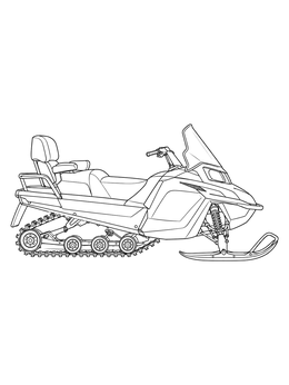 Free printable Modern Touring Snowmobile Side View coloring page