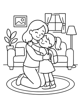 Free printable Warm Hug After School coloring page