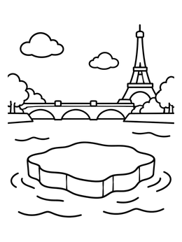 Free printable Floating Ice On The Seine coloring page