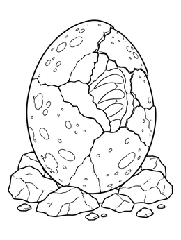 Free printable Cracked Dinosaur Egg Fossil coloring page