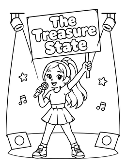 Free printable Pop Singer The Treasure State coloring page