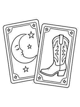 Free printable Moon And Boot Loteria Cards coloring page