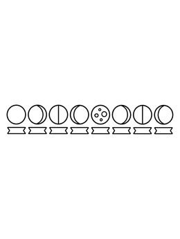 Free printable Moon Phases With Label Banners coloring page