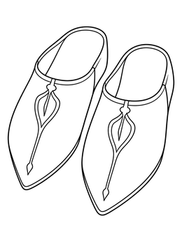 Free printable Traditional Pointed Babouche Slippers coloring page
