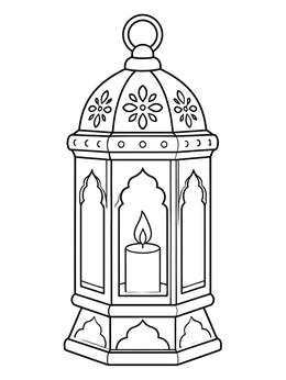 Free printable Traditional Moroccan Lantern With Candle coloring page