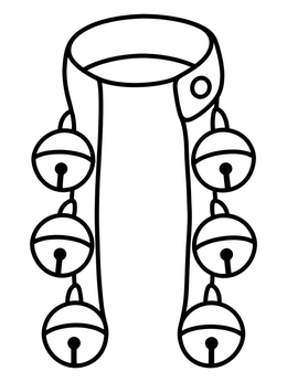 Free printable Morris Dancing Leg Bell Band coloring page