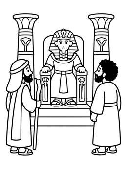 Free printable Moses And Aaron Before Pharaoh coloring page
