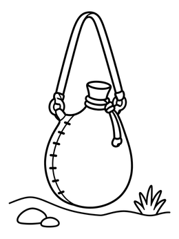 Free printable Ancient Desert Water Skin coloring page