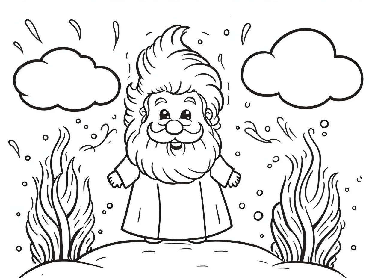Moses And The Burning Bush Journey - Coloring Page