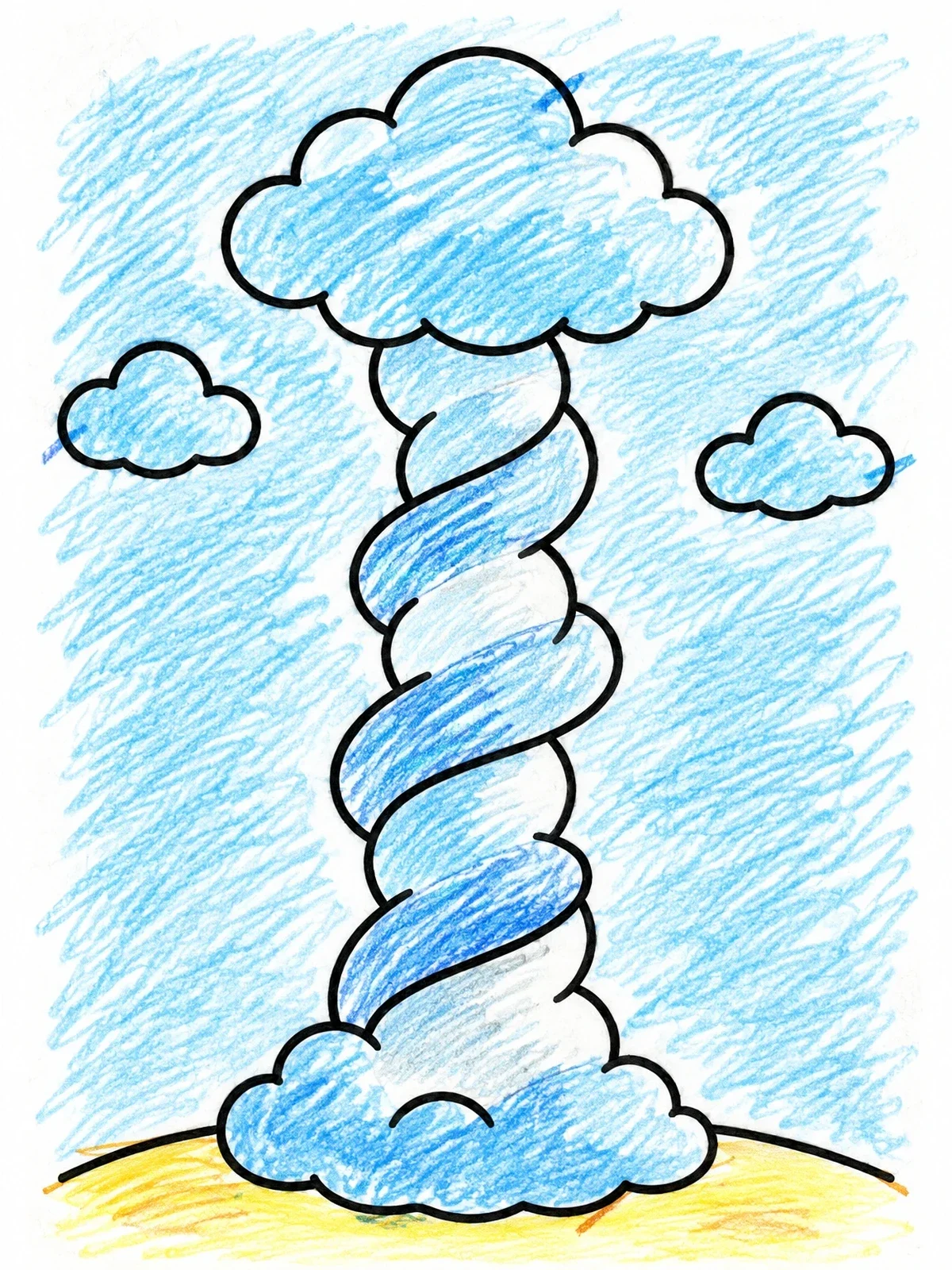 Colored example of the Swirling Pillar Of Cloud coloring page